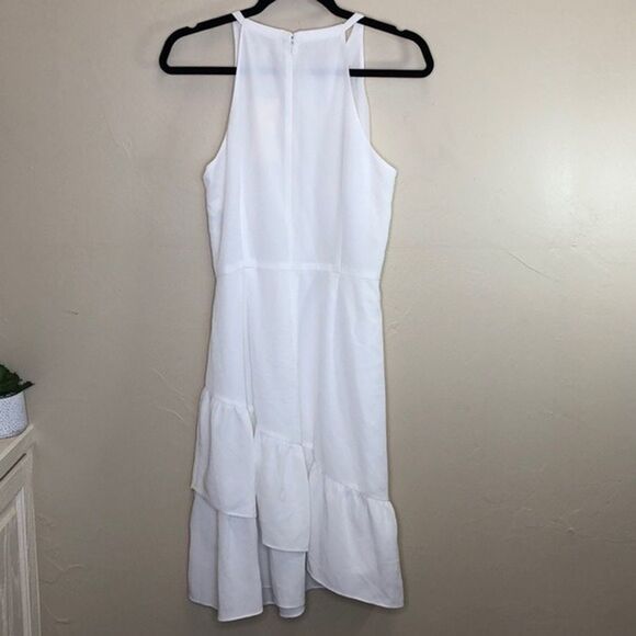 Shoshanna White Sleeveless Ruffle Tulip Hem Formal Dress Size 8 NWT - Picture 3 of 5